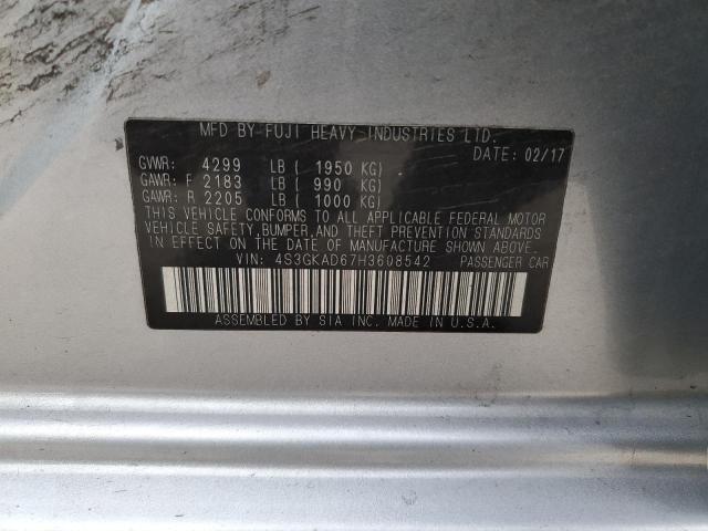 Photo 10 from auction – 2017 SUBARU IMPREZA PR with VIN 4S3GKAD67H3608542