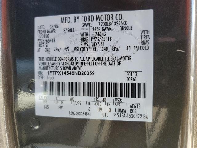 Photo 10 from auction – 2006 FORD F150 with VIN 1FTPX14546NB20059