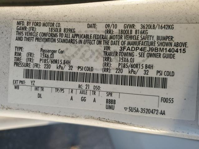 Photo 10 from auction – 2011 FORD FIESTA SE with VIN 3FADP4EJ9BM140415