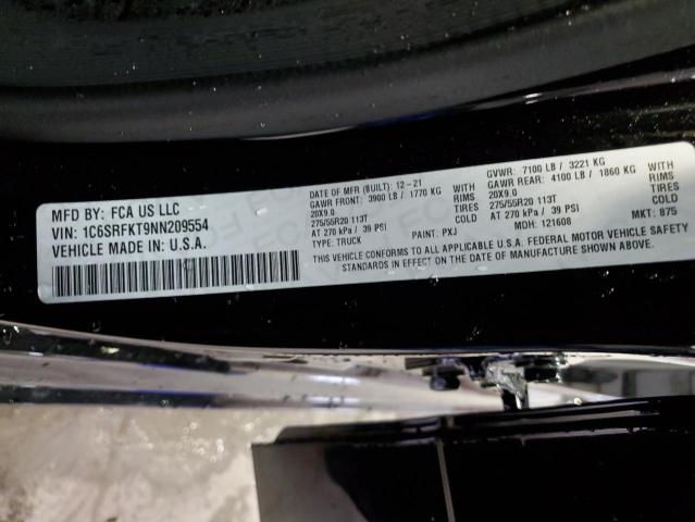 Photo 10 from auction – 2022 RAM 1500 LONGH with VIN 1C6SRFKT9NN209554