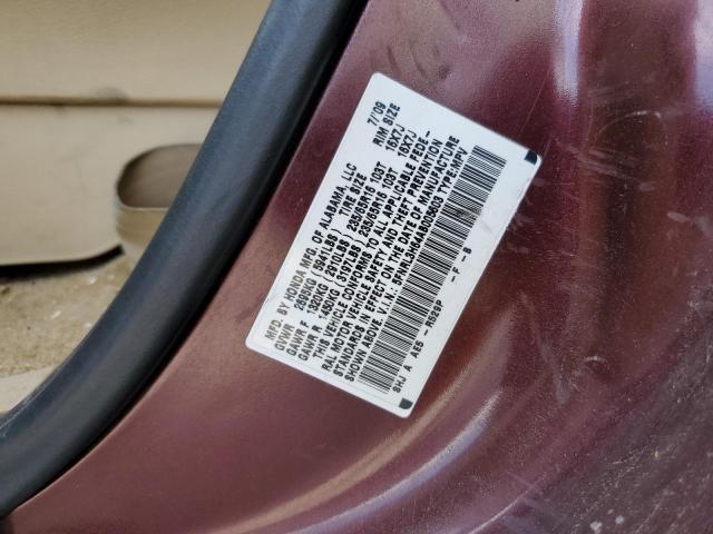 Photo 10 from auction – 2010 HONDA ODYSSEY EX with VIN 5FNRL3H64AB005603