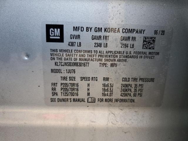 Photo 10 from auction – 2021 CHEVROLET TRAX LS with VIN KL7CJNSBXMB301677