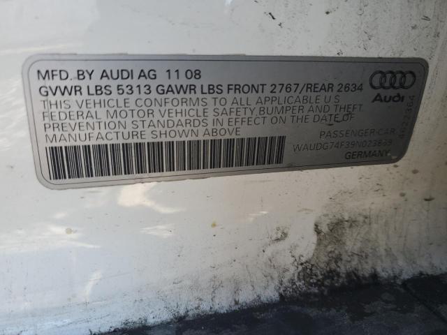 Photo 10 from auction – 2009 AUDI A6 PREMIUM with VIN WAUDG74F39N023869