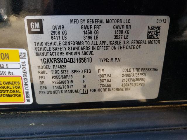 Photo 10 from auction – 2013 GMC ACADIA SLT with VIN 1GKKRSKD4DJ165810