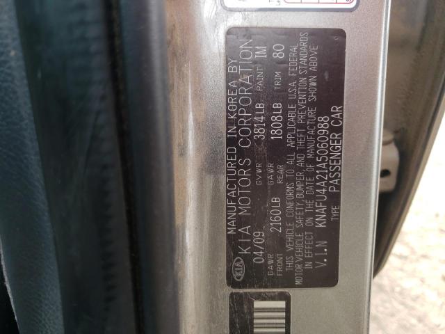 Photo 10 from auction – 2010 KIA FORTE EX with VIN KNAFU4A21A5060988