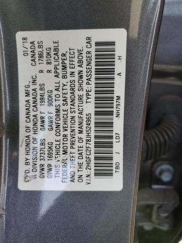 Photo 10 from auction – 2018 HONDA CIVIC EX with VIN 2HGFC2F78JH524965