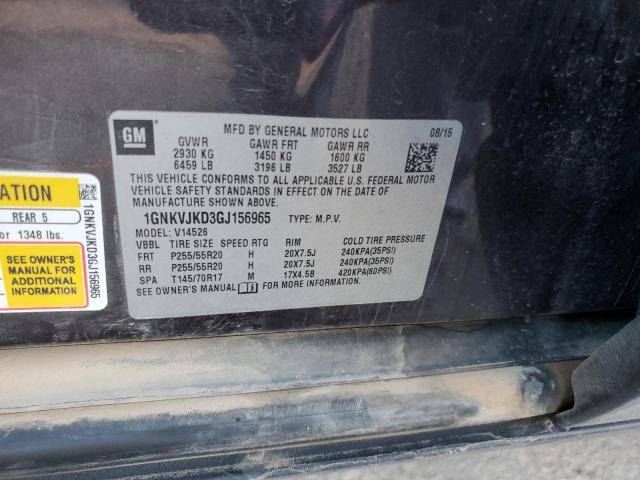 Photo 10 from auction – 2016 CHEVROLET TRAVERSE L with VIN 1GNKVJKD3GJ156965