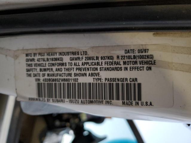 Photo 10 from auction – 1998 SUBARU LEGACY 30T with VIN 4S3BG6852W6601102