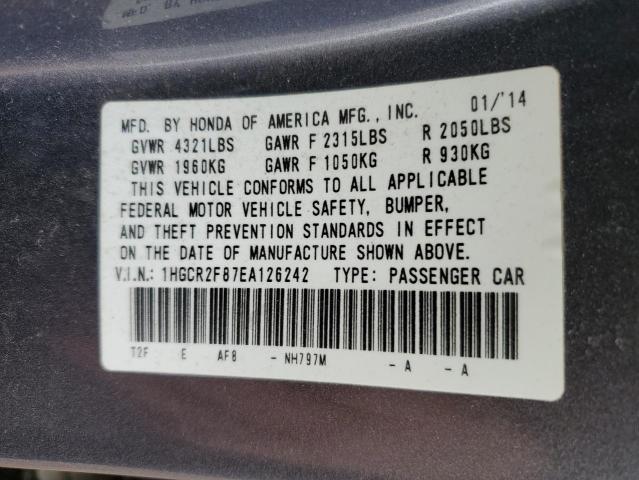 Photo 10 from auction – 2014 HONDA ACCORD EXL with VIN 1HGCR2F87EA126242