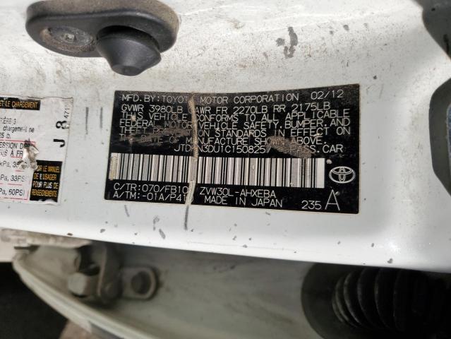 Photo 10 from auction – 2012 TOYOTA PRIUS with VIN JTDKN3DU1C1508257