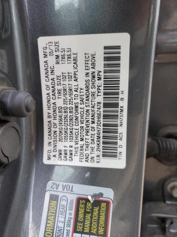 Photo 10 from auction – 2013 HONDA CR-V EXL with VIN 2HKRM4H73DH667478