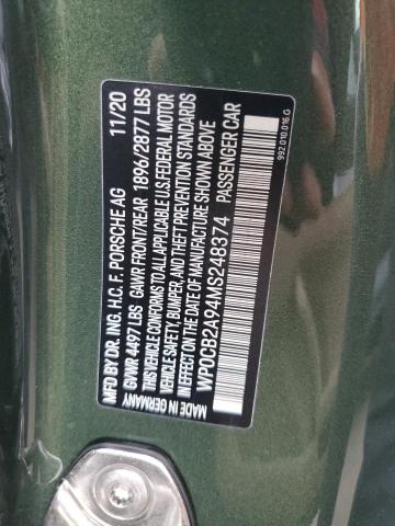 Photo 10 from auction – 2021 PORSCHE 911 CARRER with VIN WP0CB2A94MS248374