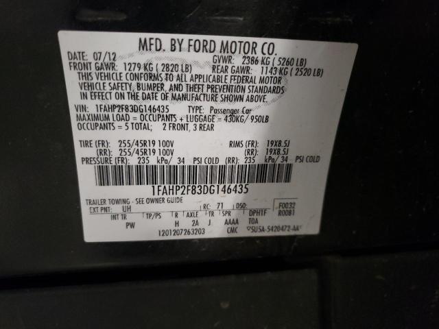 Photo 10 from auction – 2013 FORD TAURUS LIM with VIN 1FAHP2F83DG146435