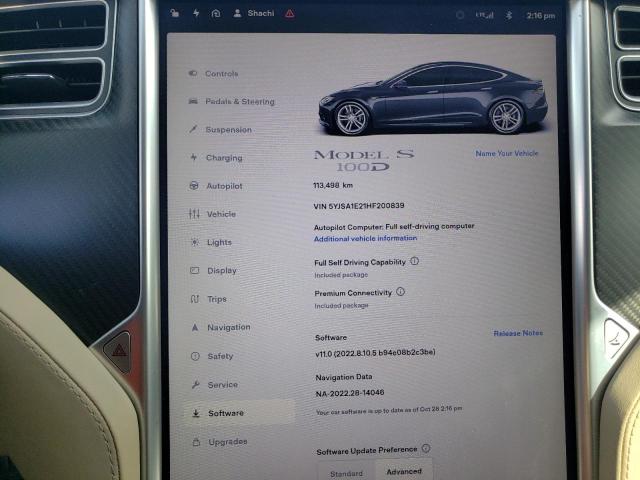 Photo 8 from auction – 2017 TESLA MODEL S with VIN 5YJSA1E21HF200839