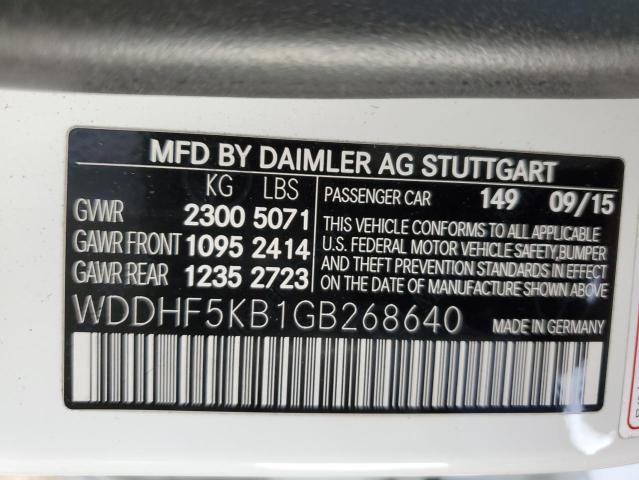 Photo 10 from auction – 2016 MERCEDES-BENZ E 350 with VIN WDDHF5KB1GB268640