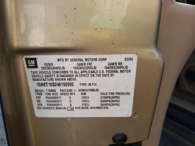 Photo 10 from auction – 2004 CHEVROLET TRAILBLAZE with VIN 1GNET16S246192902