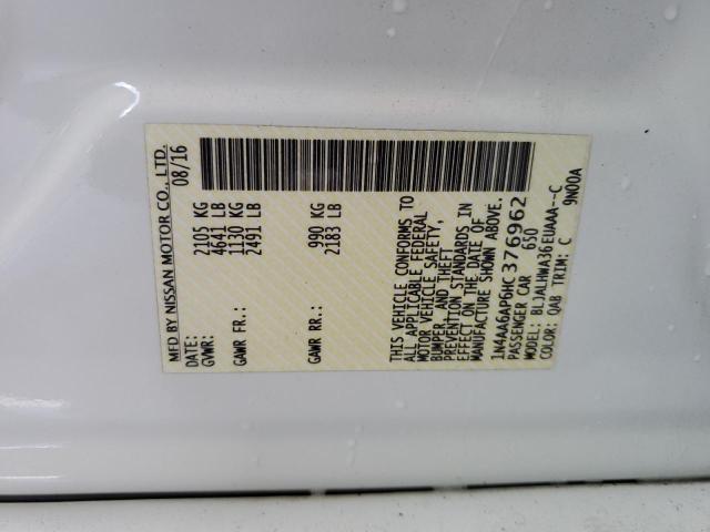 Photo 10 from auction – 2017 NISSAN MAXIMA 3.5 with VIN 1N4AA6AP6HC376962