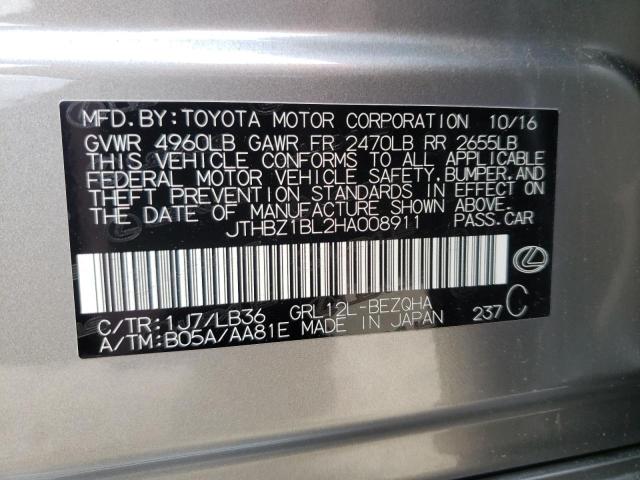 Photo 10 from auction – 2017 LEXUS GS 350 BAS with VIN JTHBZ1BL2HA008911