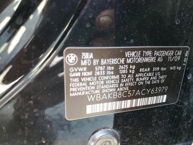 Photo 10 from auction – 2010 BMW 750 LI with VIN WBAKB8C57ACY63979