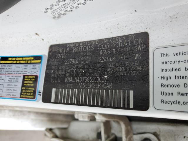 Photo 10 from auction – 2016 KIA CADENZA LU with VIN KNALN4D76G5213607