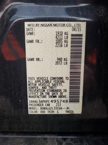 Photo 10 from auction – 2015 NISSAN ALTIMA 2.5 with VIN 1N4AL3APXFC495748