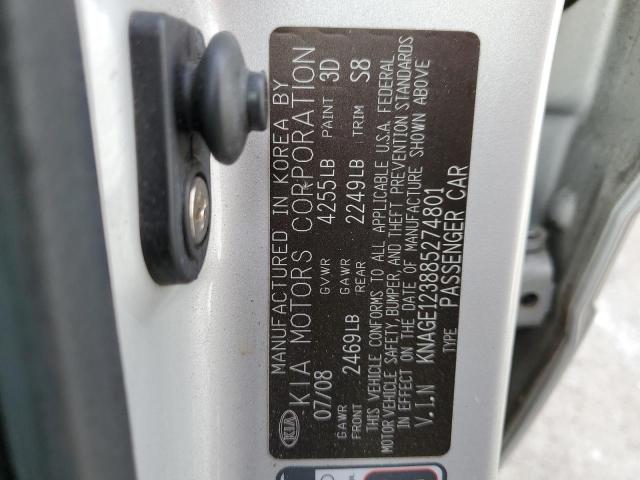 Photo 10 from auction – 2008 KIA OPTIMA LX with VIN KNAGE123885274801