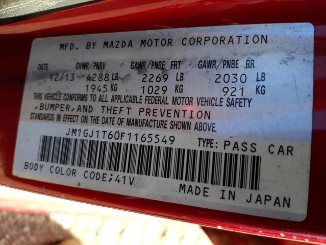 Photo 10 from auction – 2015 MAZDA 6 TOURING with VIN JM1GJ1T60F1165549