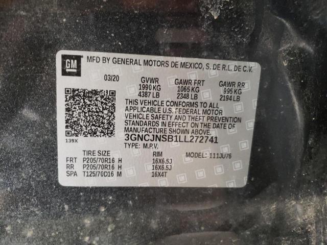 Photo 10 from auction – 2020 CHEVROLET TRAX LS with VIN 3GNCJNSB1LL272741