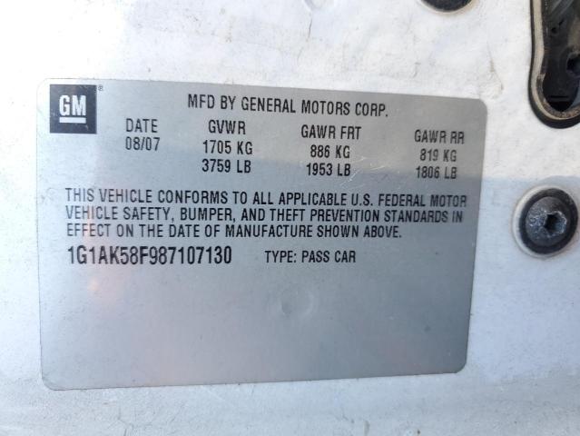 Photo 10 from auction – 2008 CHEVROLET COBALT LS with VIN 1G1AK58F987107130
