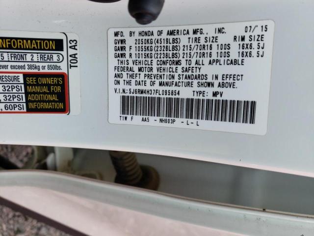 Photo 10 from auction – 2015 HONDA CR-V LX with VIN 5J6RM4H37FL095854