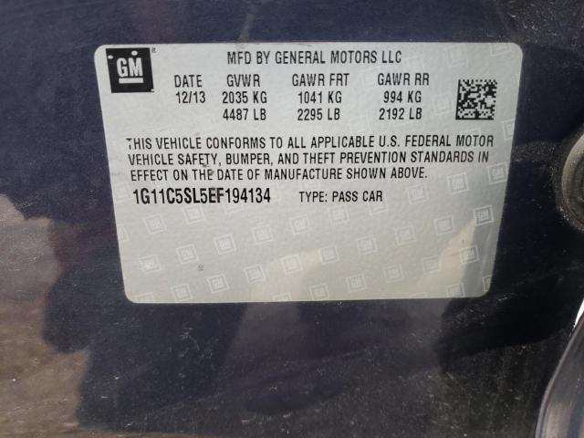 Photo 10 from auction – 2014 CHEVROLET MALIBU 1LT with VIN 1G11C5SL5EF194134