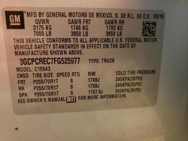 Photo 10 from auction – 2015 CHEVROLET SILVERADO with VIN 3GCPCREC7FG525977