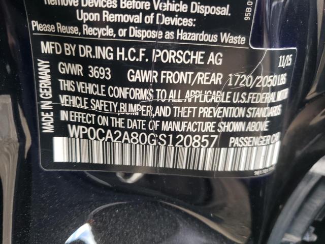 Photo 10 from auction – 2016 PORSCHE BOXSTER with VIN WP0CA2A80GS120857