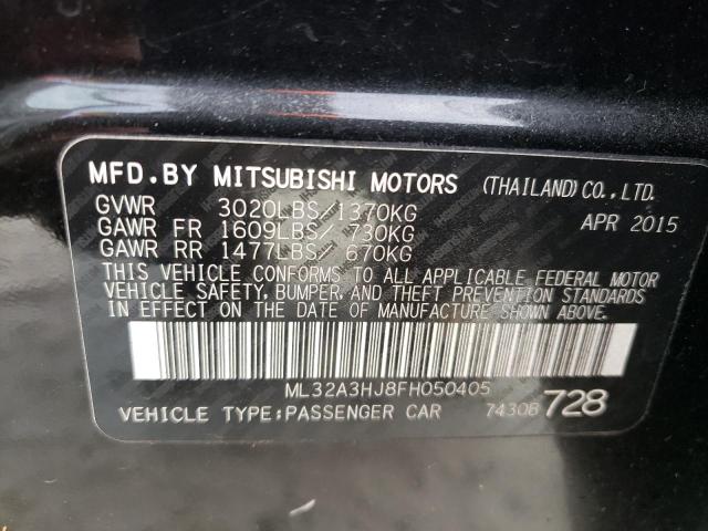 Photo 10 from auction – 2015 MITSUBISHI MIRAGE DE with VIN ML32A3HJ8FH050405