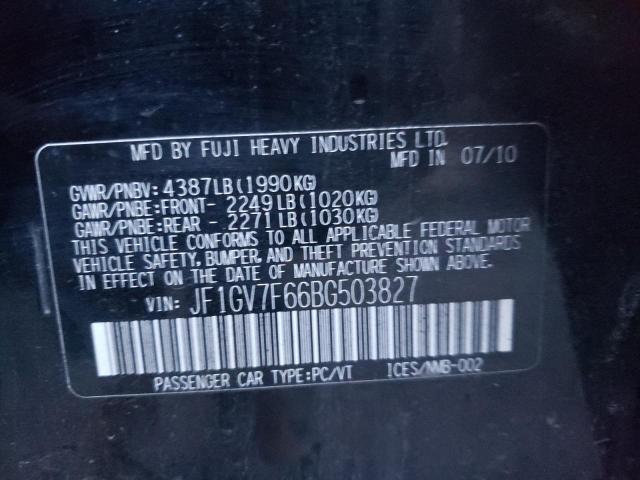 Photo 10 from auction – 2011 SUBARU IMPREZA WR with VIN JF1GV7F66BG503827