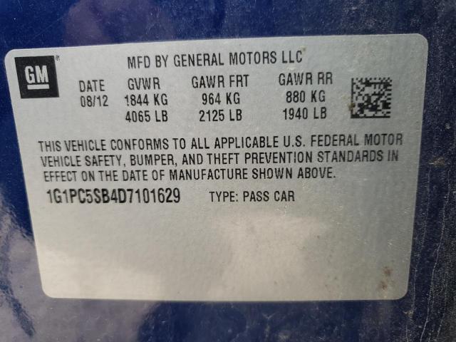 Photo 10 from auction – 2013 CHEVROLET CRUZE LT with VIN 1G1PC5SB4D7101629