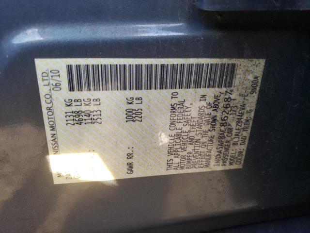 Photo 10 from auction – 2010 NISSAN MAXIMA S with VIN 1N4AA5AP8AC862687