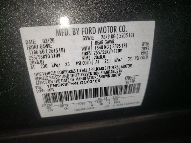 Photo 10 from auction – 2020 FORD EXPLORER L with VIN 1FMSK8FH4LGC03186
