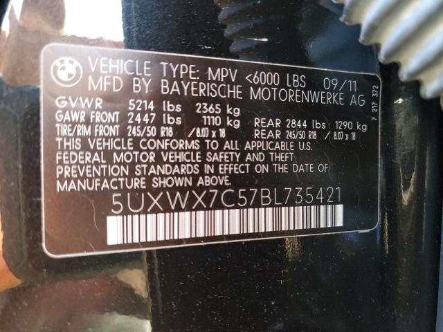 Photo 10 from auction – 2011 BMW X3 XDRIVE3 with VIN 5UXWX7C57BL735421