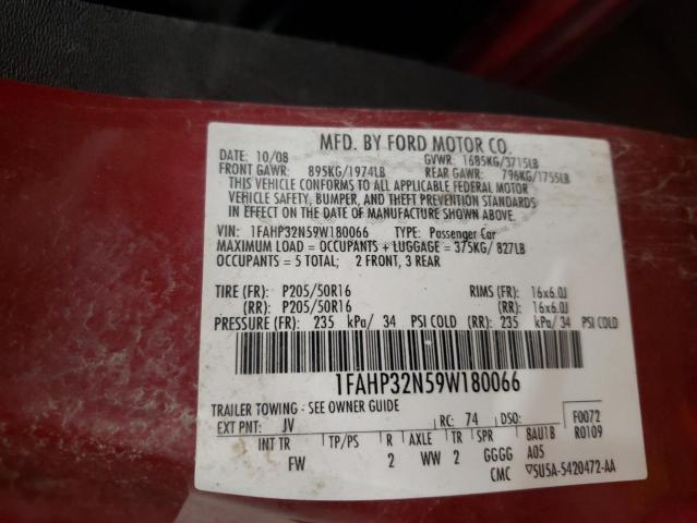 Photo 10 from auction – 2009 FORD FOCUS SE with VIN 1FAHP32N59W180066