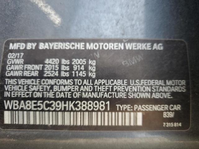 Photo 10 from auction – 2017 BMW 328 D with VIN WBA8E5C39HK388981