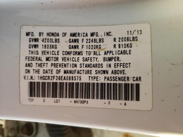 Photo 10 from auction – 2014 HONDA ACCORD LX with VIN 1HGCR2F36EA089575