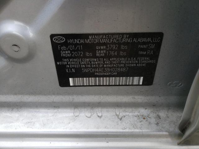 Photo 10 from auction – 2011 HYUNDAI ELANTRA GL with VIN 5NPDH4AE3BH028487
