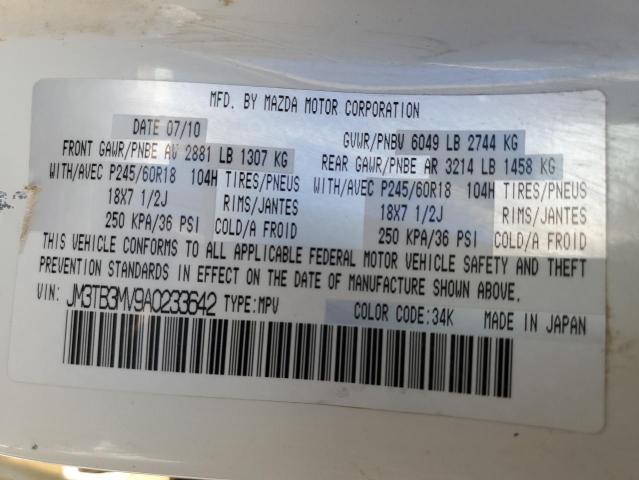 Photo 10 from auction – 2010 MAZDA CX-9 with VIN JM3TB3MV9A0233642