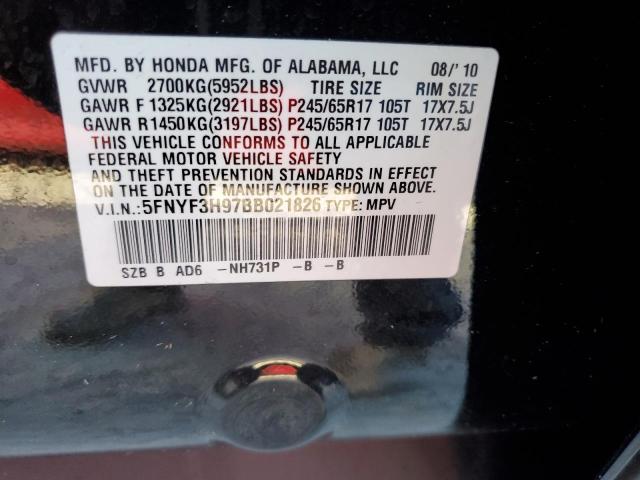 Photo 10 from auction – 2011 HONDA PILOT TOUR with VIN 5FNYF3H97BB021826