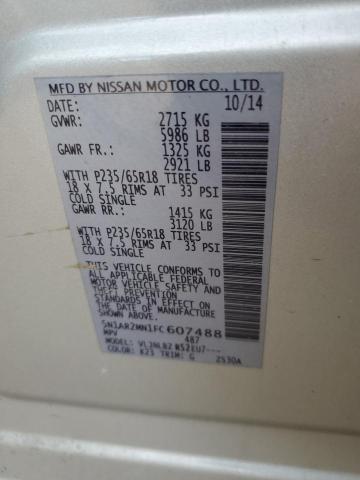 Photo 10 from auction – 2015 NISSAN PATHFINDER with VIN 5N1AR2MN1FC607488