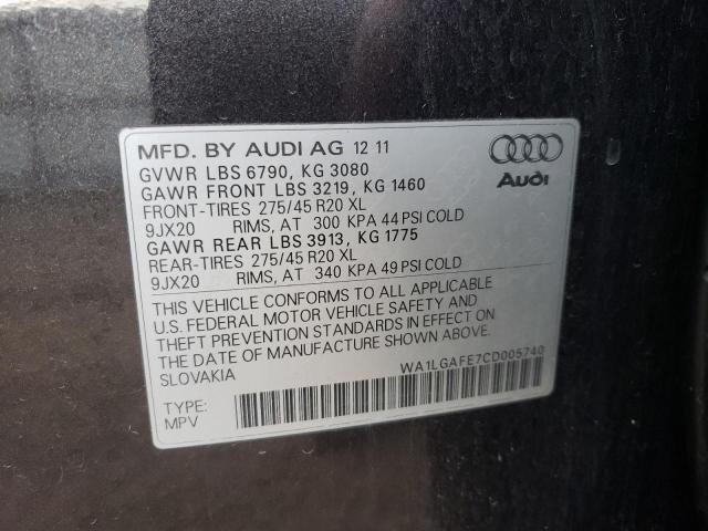 Photo 10 from auction – 2012 AUDI Q7 PREMIUM with VIN WA1LGAFE7CD005740