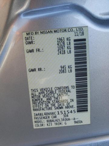 Photo 10 from auction – 2019 NISSAN ALTIMA SV with VIN 1N4BL4DVXKC151545
