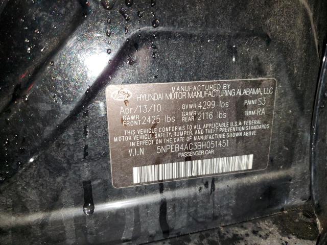 Photo 10 from auction – 2011 HYUNDAI SONATA GLS with VIN 5NPEB4AC3BH051451