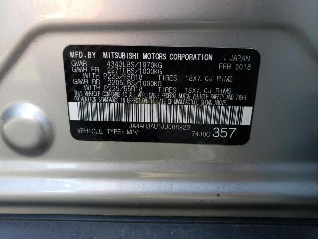 Photo 10 from auction – 2018 MITSUBISHI OUTLANDER with VIN JA4AR3AU1JU008920